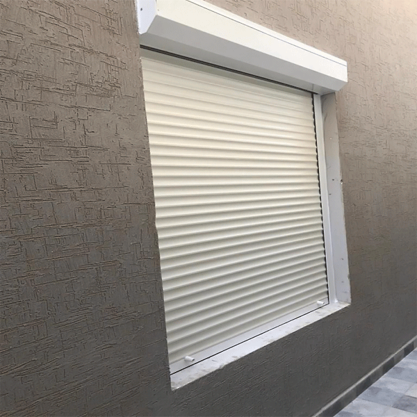 Exterior roller window shutters on a modern residential villa
